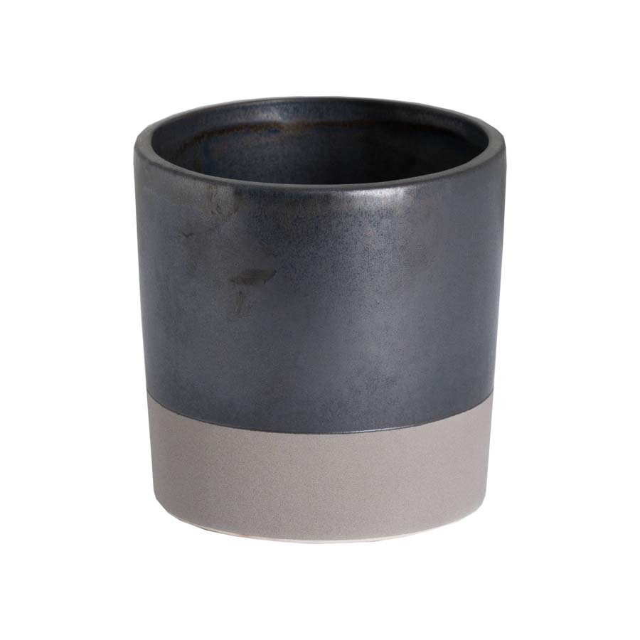 Hill Interiors Metallic Grey Ceramic Planter
