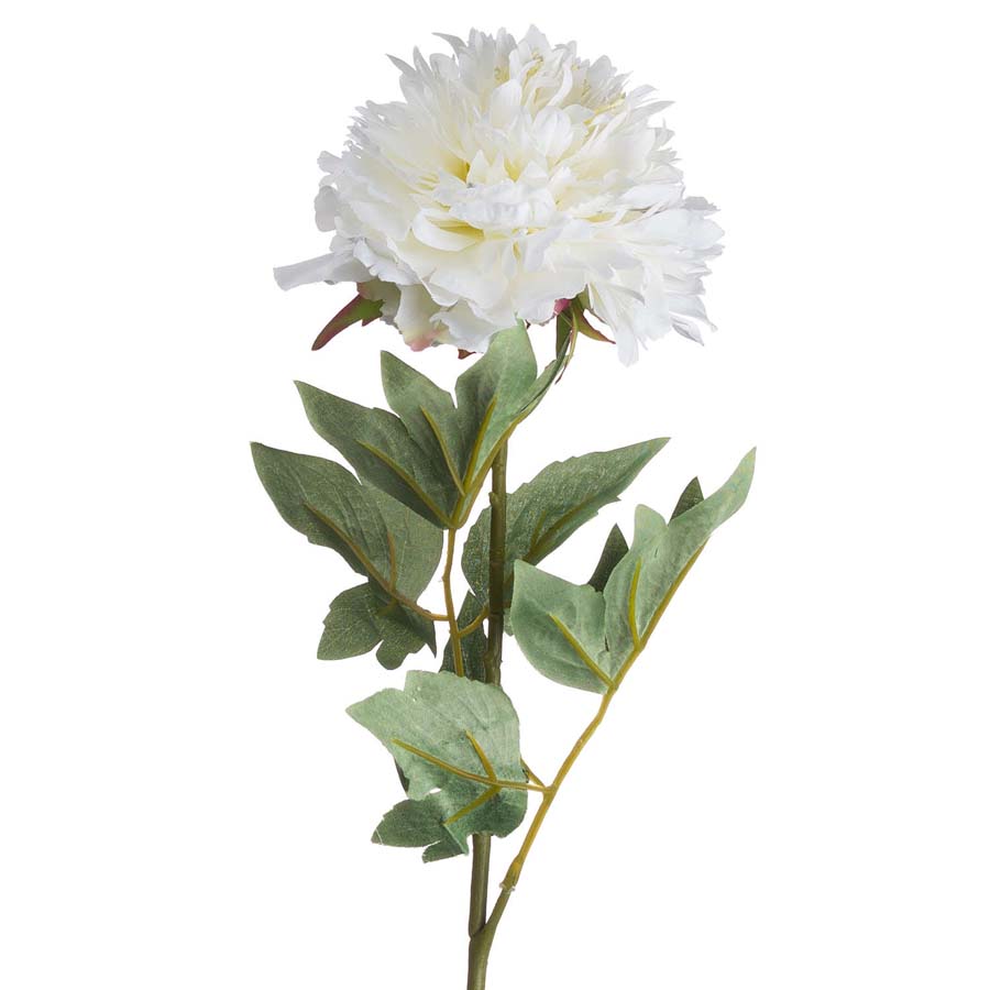 Hill Interiors Classic White Peony x 3 Stems