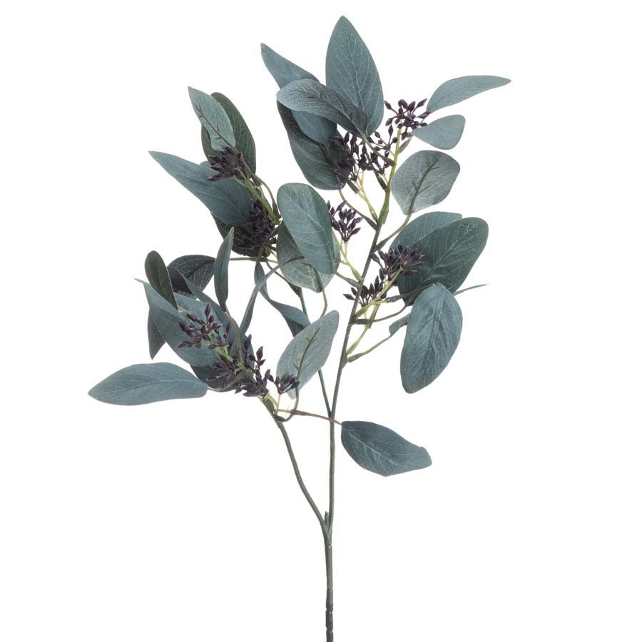 Hill Interiors Faux Seeded Eucalyptus Stem x 3