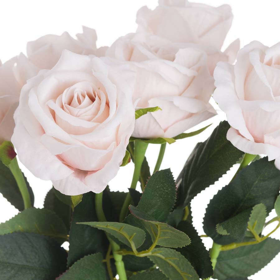 Hill Interiors Pastel Pink Tea Rose x 3 Stems
