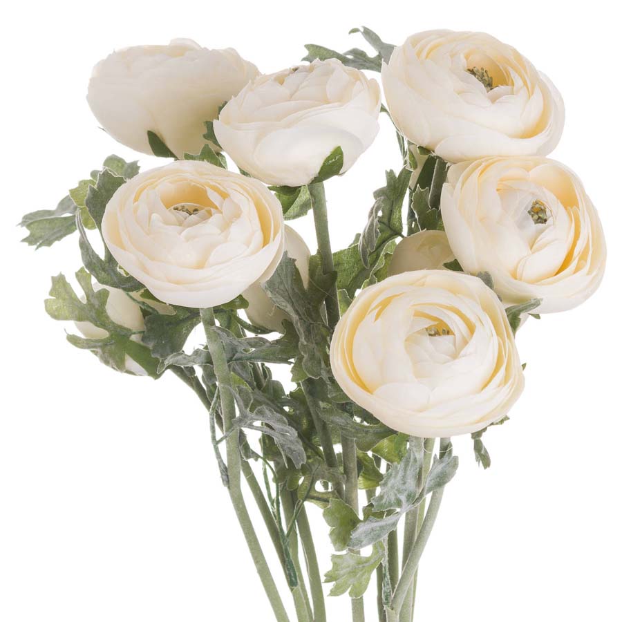 Hill Interiors Soft Cream Ranunculus x 3 Stems