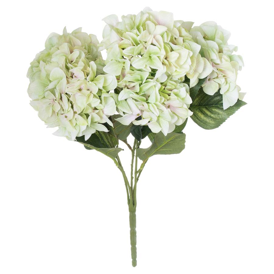 Hill Interiors Shabby Green Hydrangea Bouquet x 3 Stems
