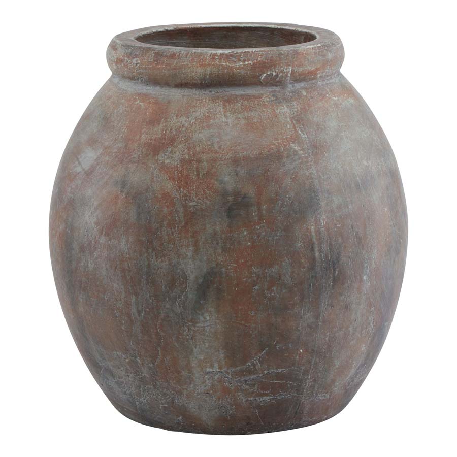 Hill Interiors Siena Brown Jar Shaped Planter