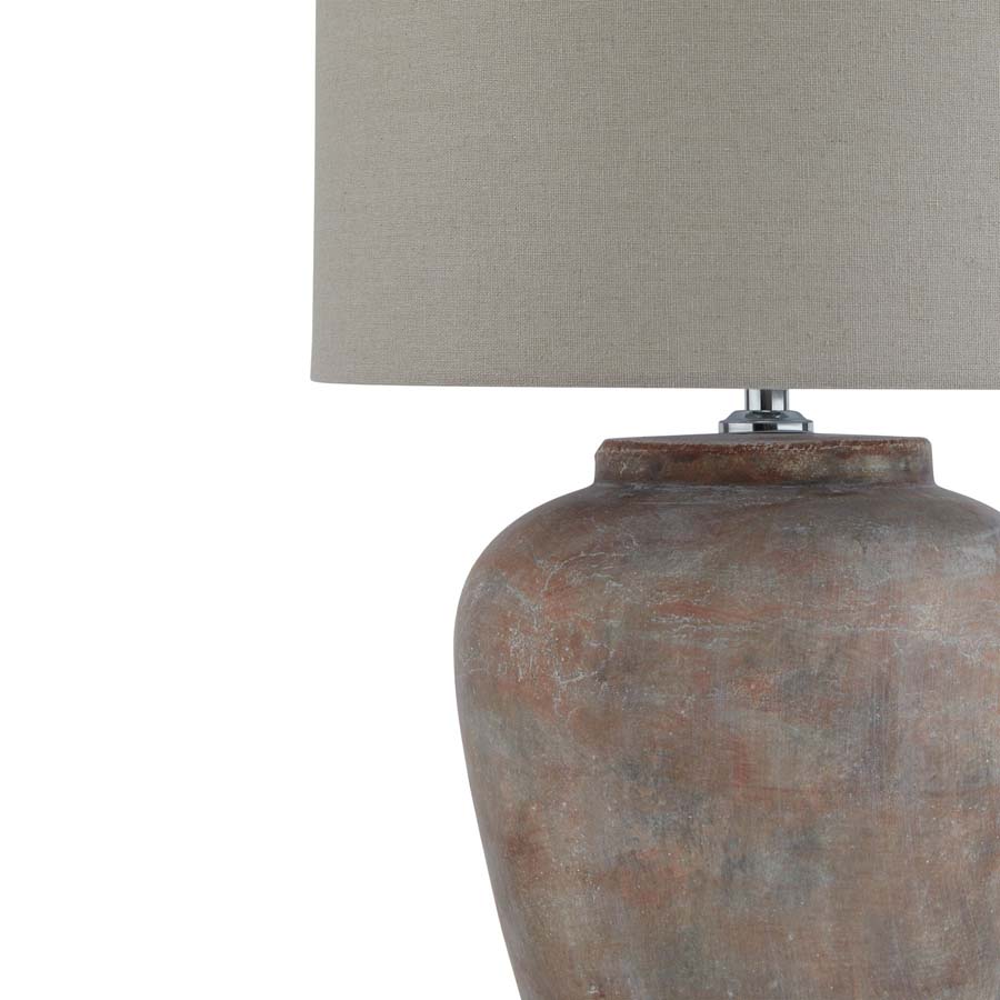 Hill Interiors Siena Brown Table Lamp With Linen Shade