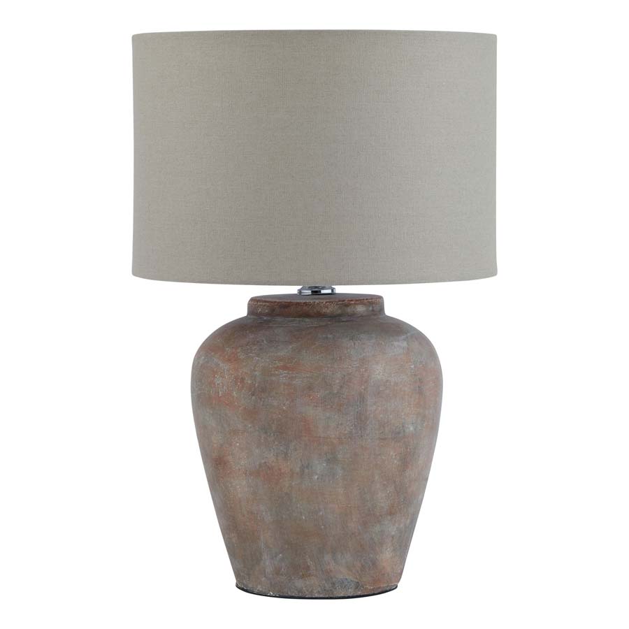 Hill Interiors Siena Brown Table Lamp With Linen Shade