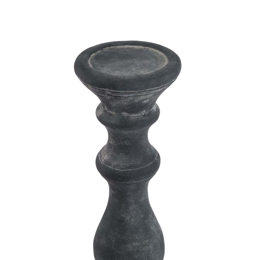 Hill Interiors Amalfi Large Grey Column Candle Holder