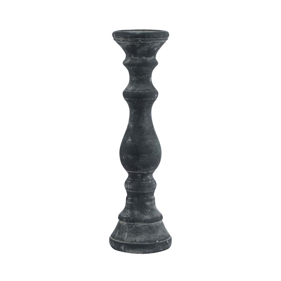 Hill Interiors Amalfi Large Grey Column Candle Holder
