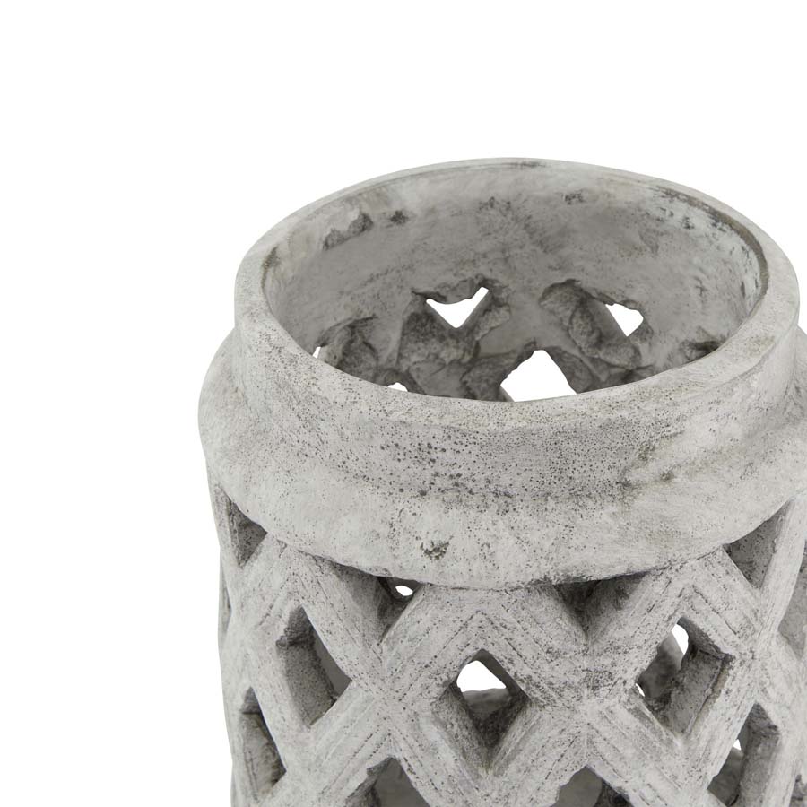 Hill Interiors Athena Stone Large Lattice Lantern