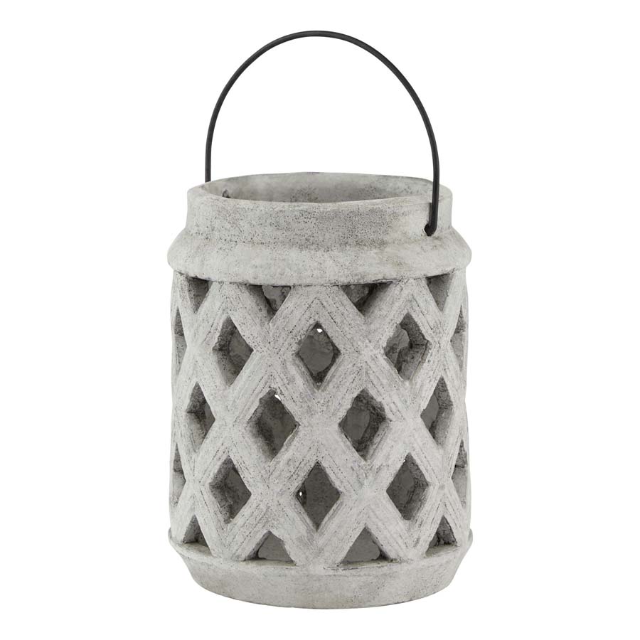 Hill Interiors Athena Stone Large Lattice Lantern
