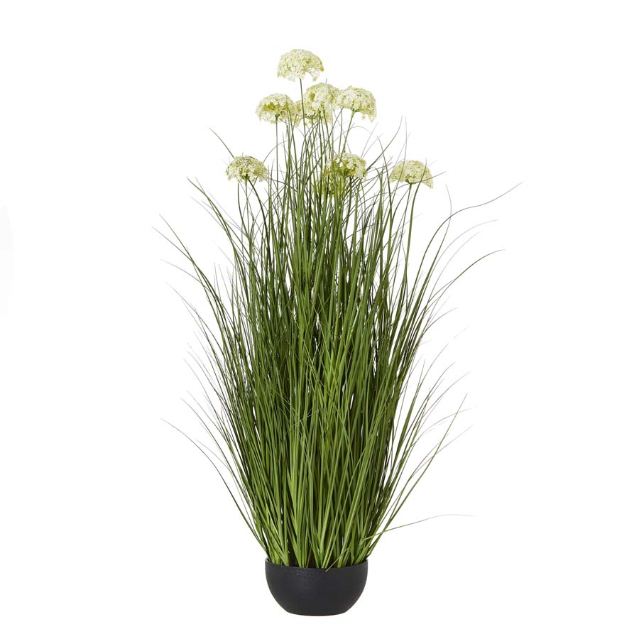 Hill Interiors White Allium Plant In Pot