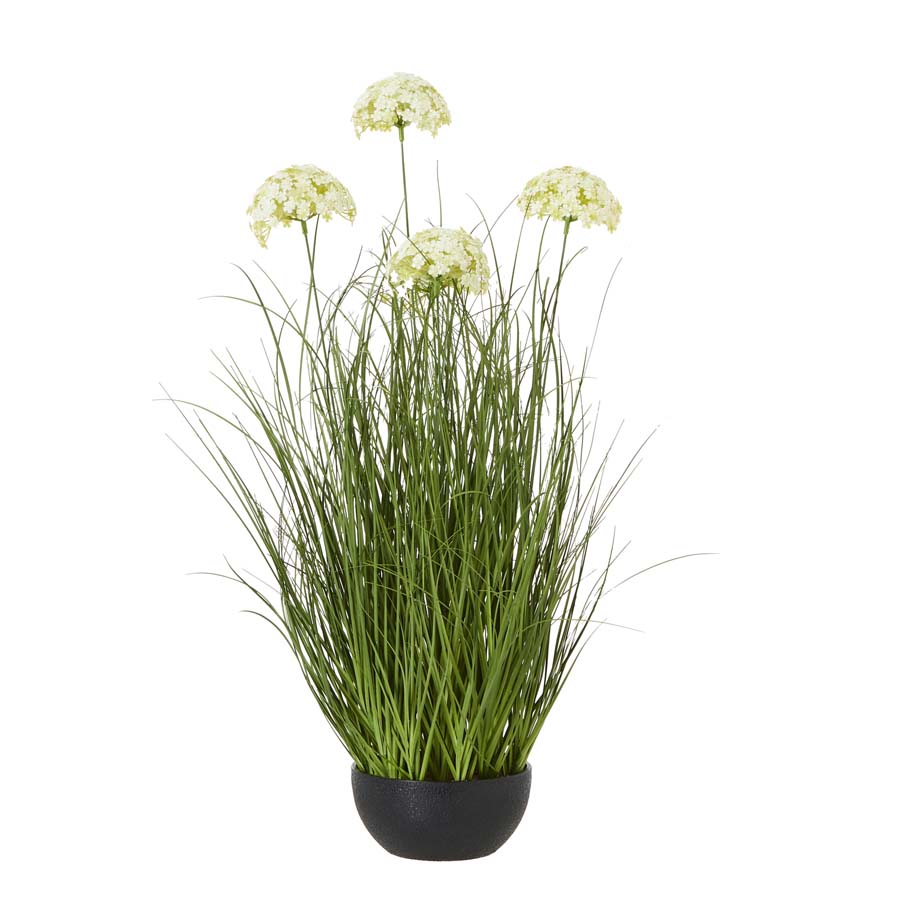 Hill Interiors Large White Allium Plant In Pot