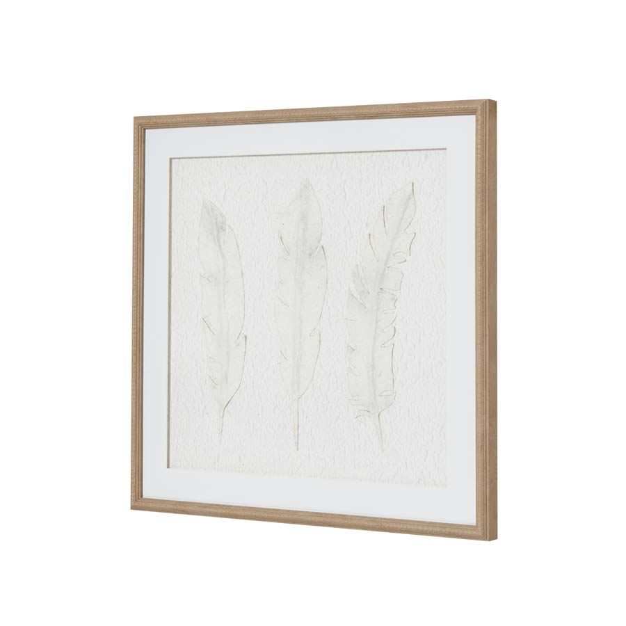 Hill Interiors Solli White Feathers Art Mounted In Beaded Frame