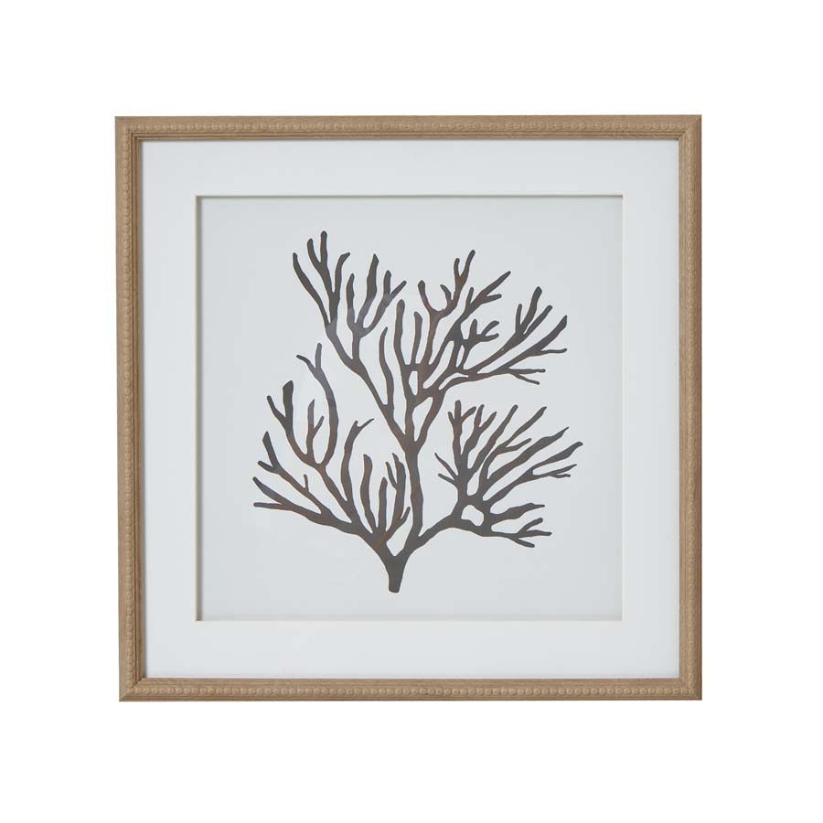 Hill Interiors Reef Coral Art Mounted In Beaded Frame