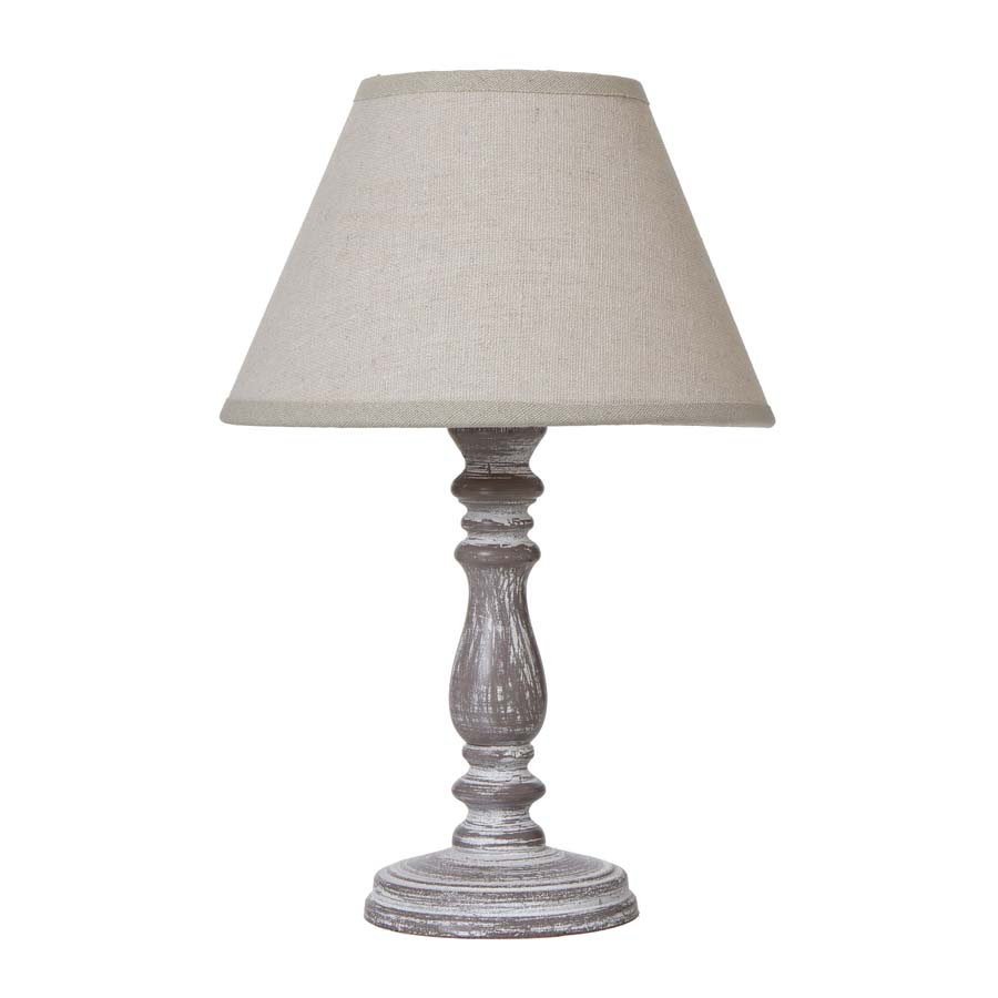 Hill Interiors Setia Column Table Tamp With Linen Shade