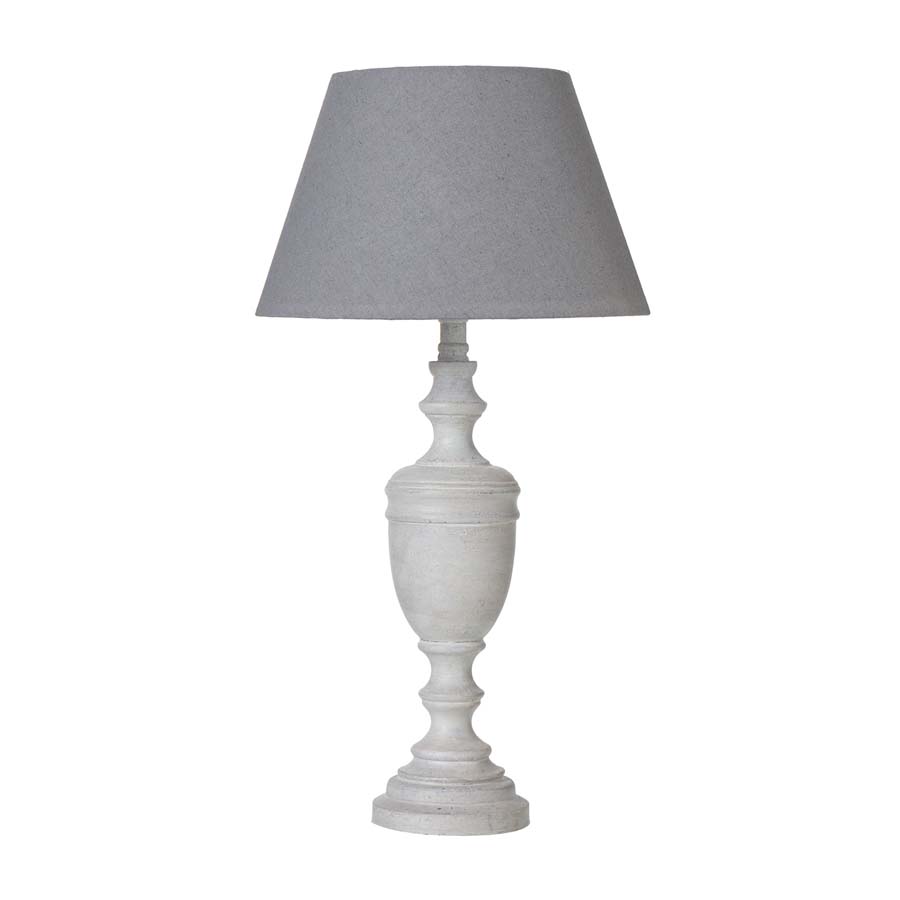Hill Interiors Lentia Urn Table Lamp With Linen Shade Grey Tones