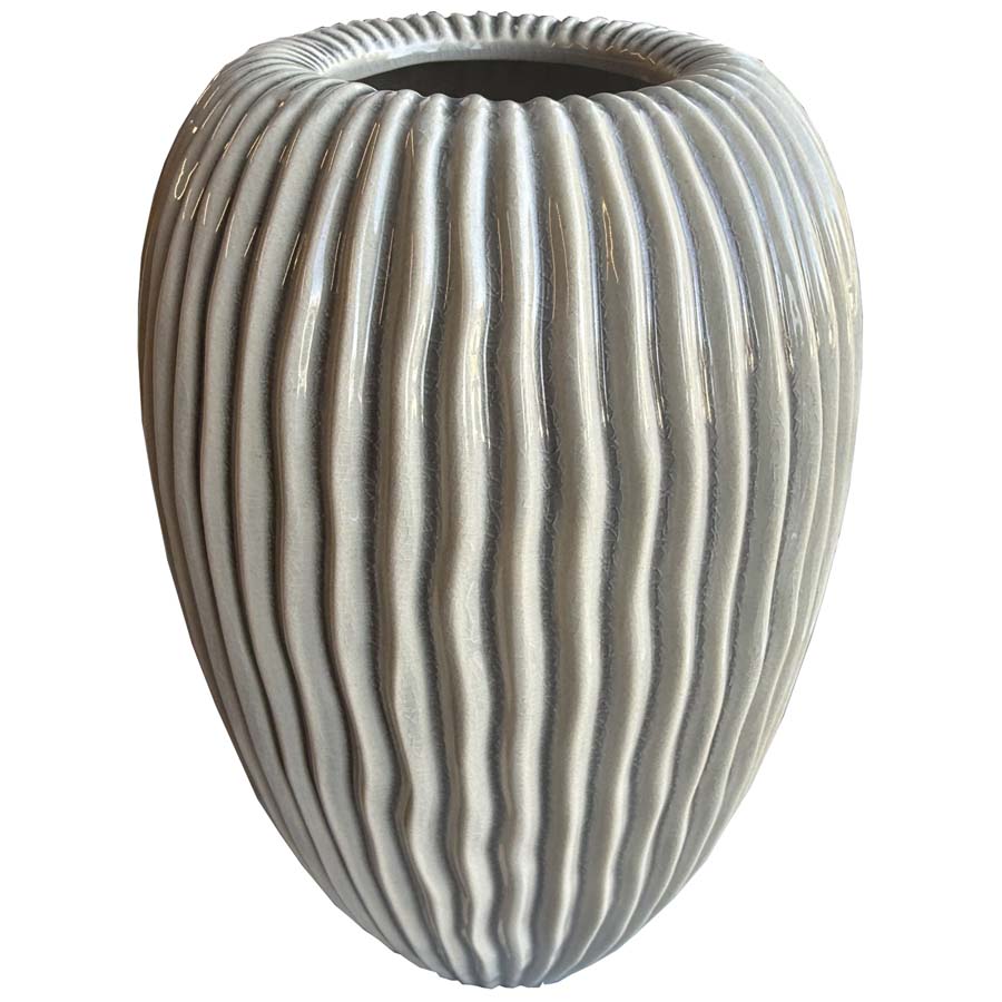 Hill Interiors Pallida Collection Large Striped Vase