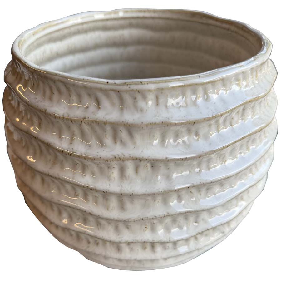 Hill Interiors Pallida Ridged Pot Vase
