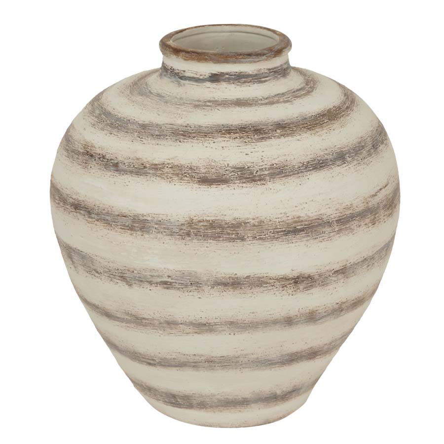 Hill Interiors Ravello Large Stripe Amfora Vase Brown And Cream