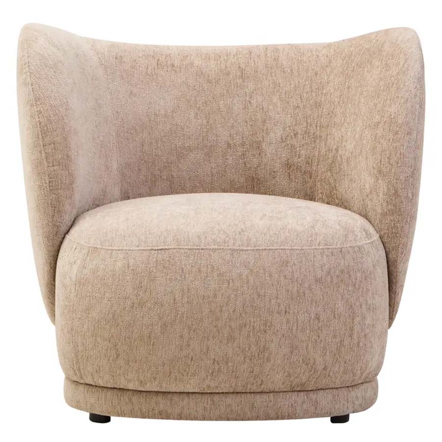 Fifty Five Avenue Dee Dee Deep Stone Textured Chenille Curved Chair