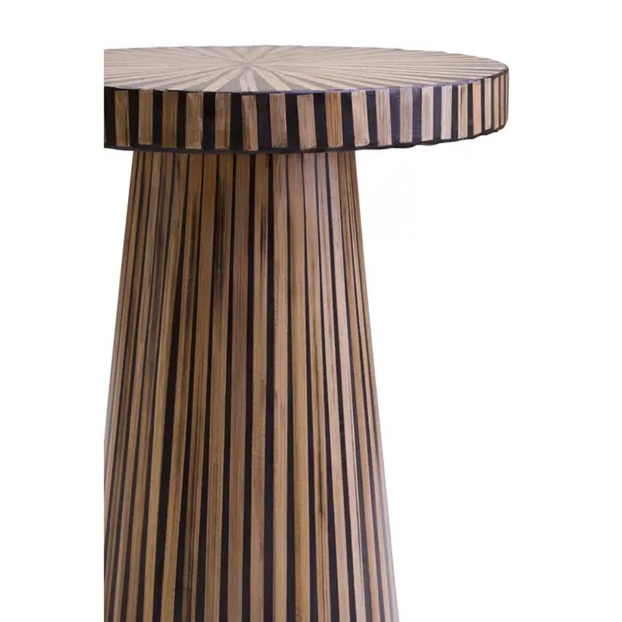 Fifty Five Avenue Busa Bamboo Inlay Round Side Table
