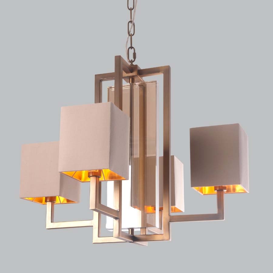 Millie & Co Arden Antique Brass Finish Chandelier