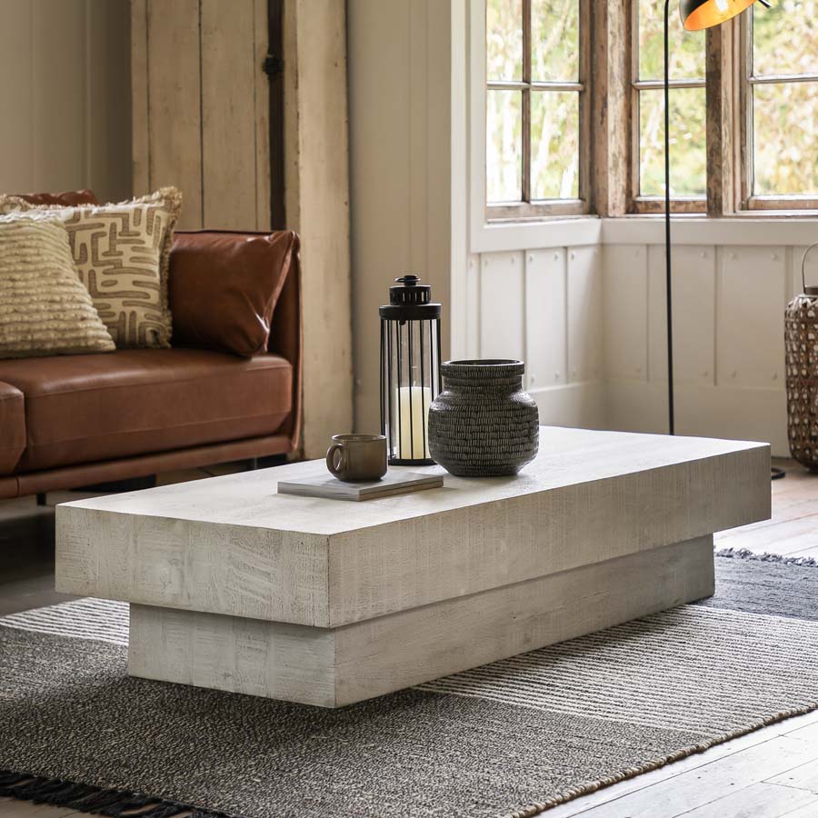 Gallery Interiors Dakota Coffee Table Whitewash