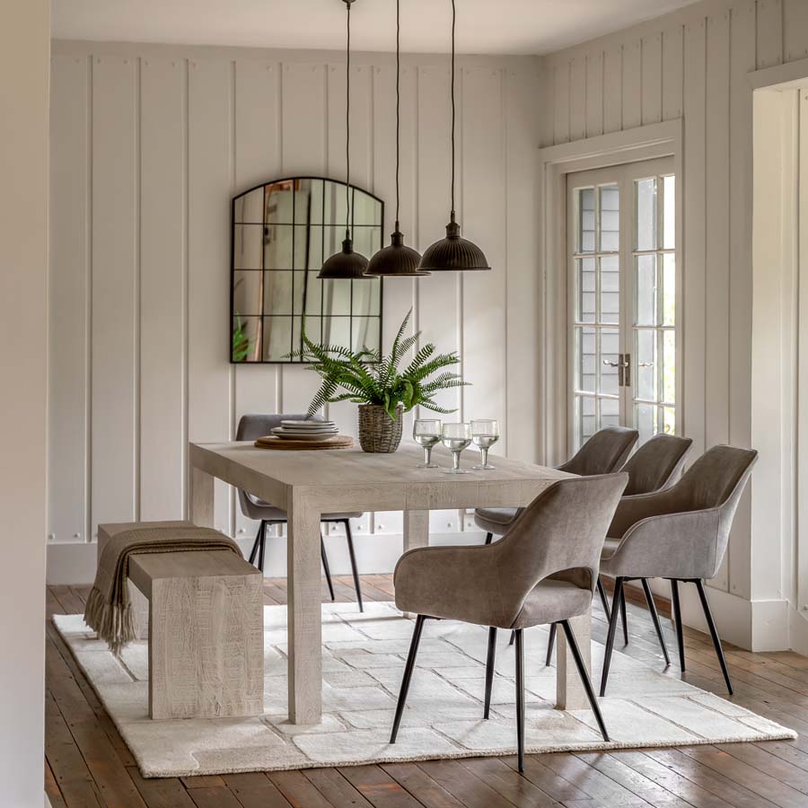 Gallery Interiors Dakota Dining Table Whitewash