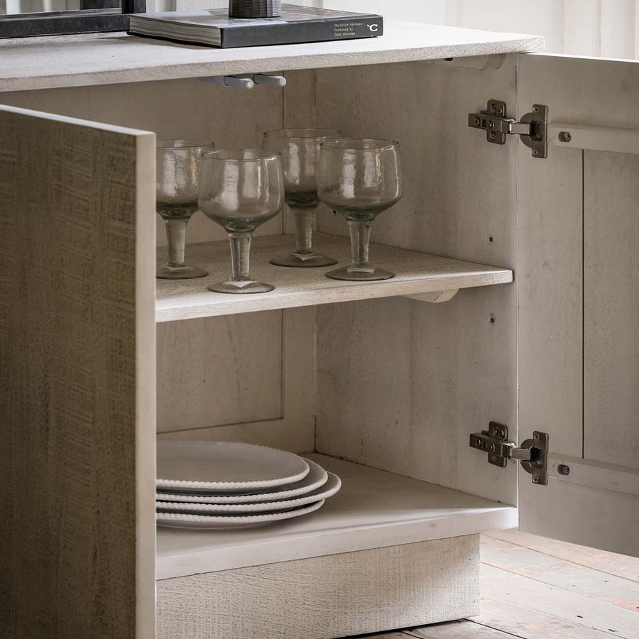 Dakota 4 Door Sideboard Whitewash