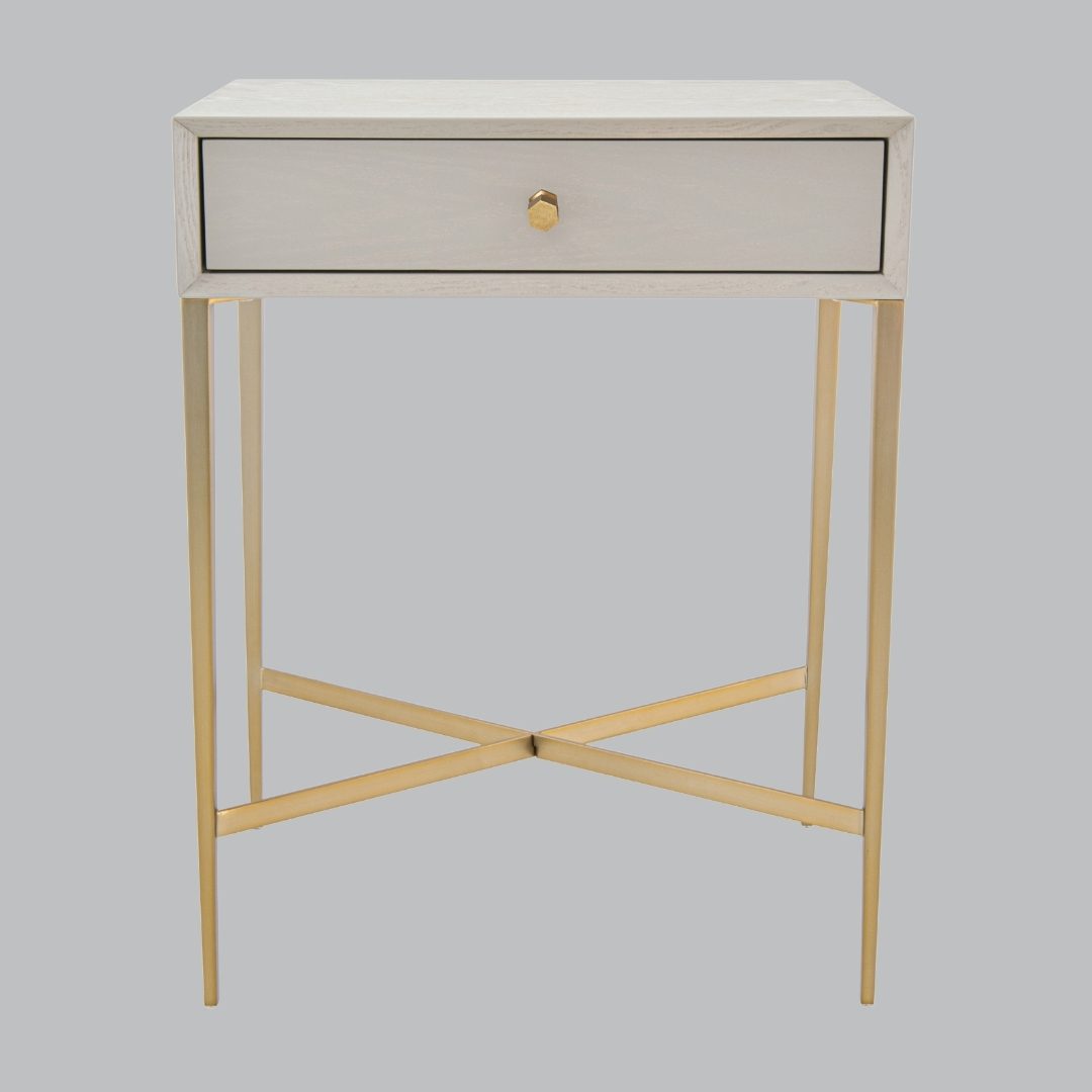 Millie & Co Frost Ceramic Grey Finish Side Table