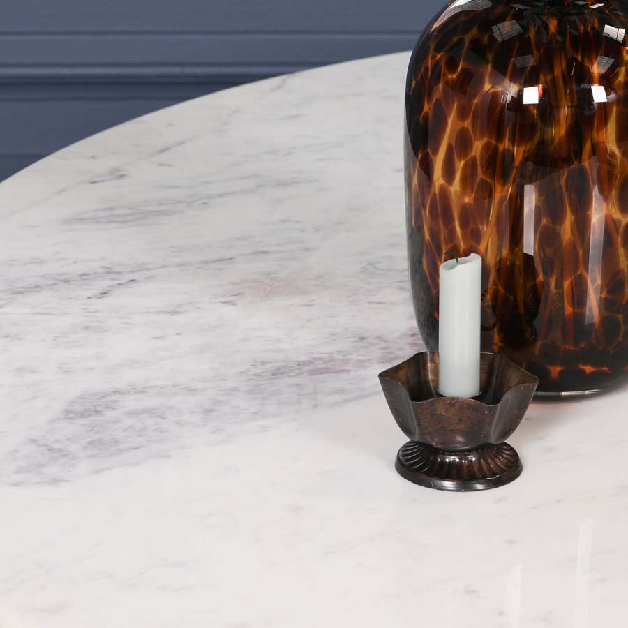 Lewis Interiors Wooden Acacia Natural Marble Top Dining Table