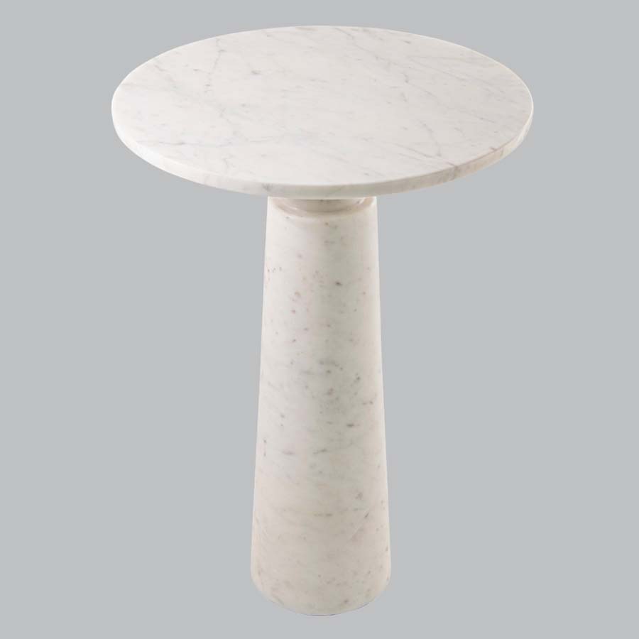 Millie & Co Luna White Marble Side Table