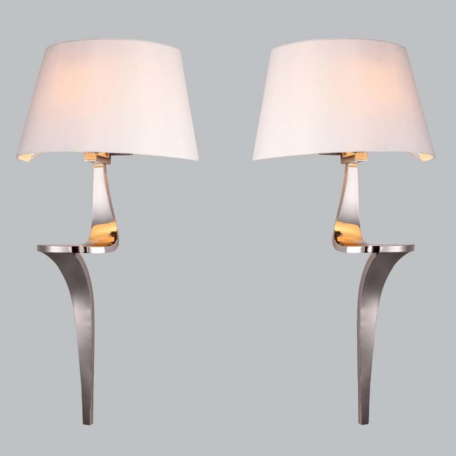 Millie & Co Nero Pair of Nickel Wall Lamps