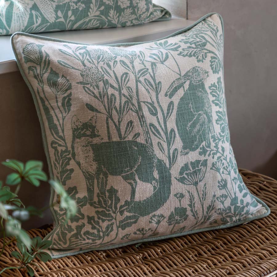 Gallery Interiors Bibury Animals Cushion Duck Egg