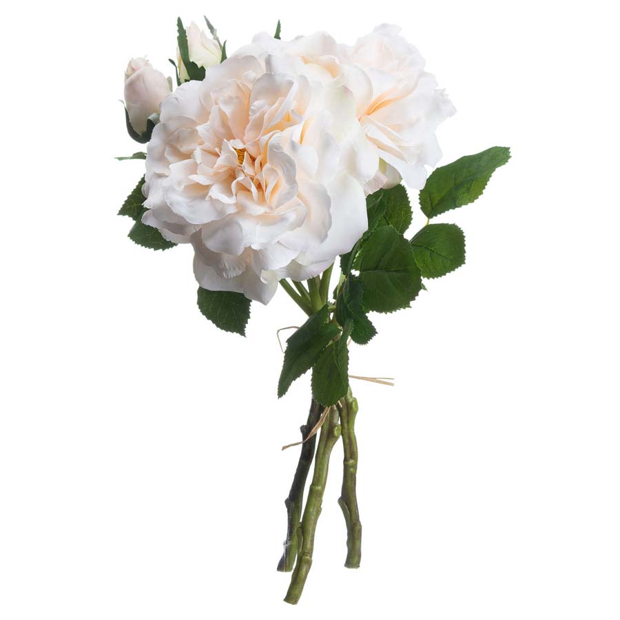 Hill Interiors Peachy Cream Short Stem Rose Bouquet x 3 Stems
