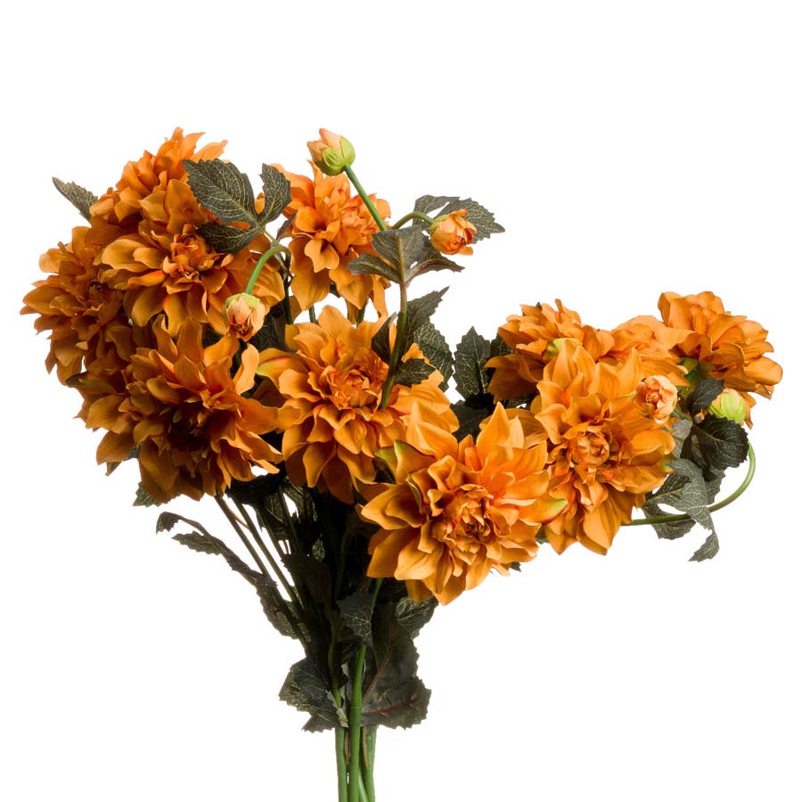 Hill Interiors Orange Dahlia Spray x 3 Stems