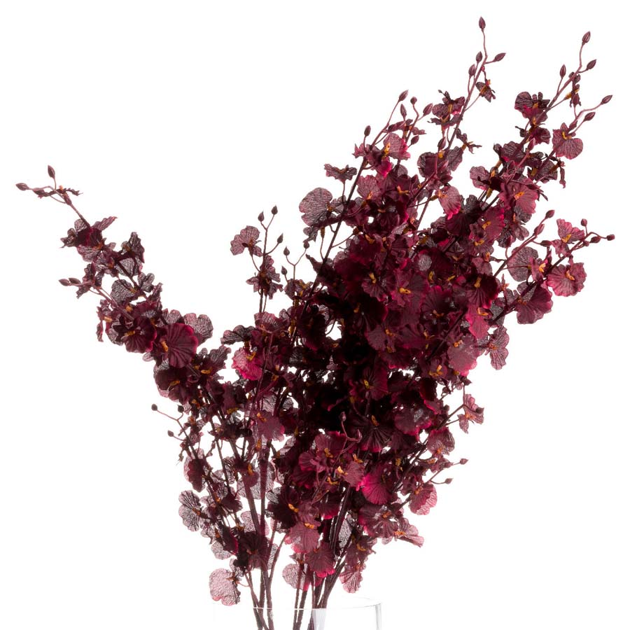 Hill Interiors Deep Burgundy Orchid Spray x 3 Stems