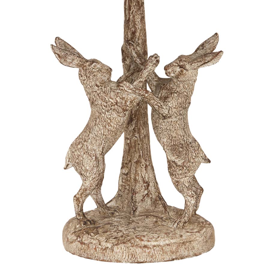 Hill Interiors Stonewashed Marching Hares Lamp With Linen Shade