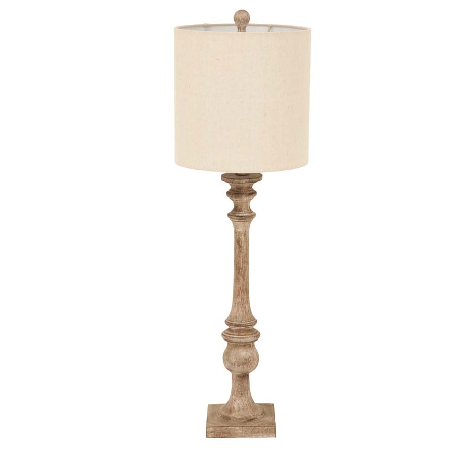 Hill Interiors Pallido Candlestick Table Lamp With Linen Shade