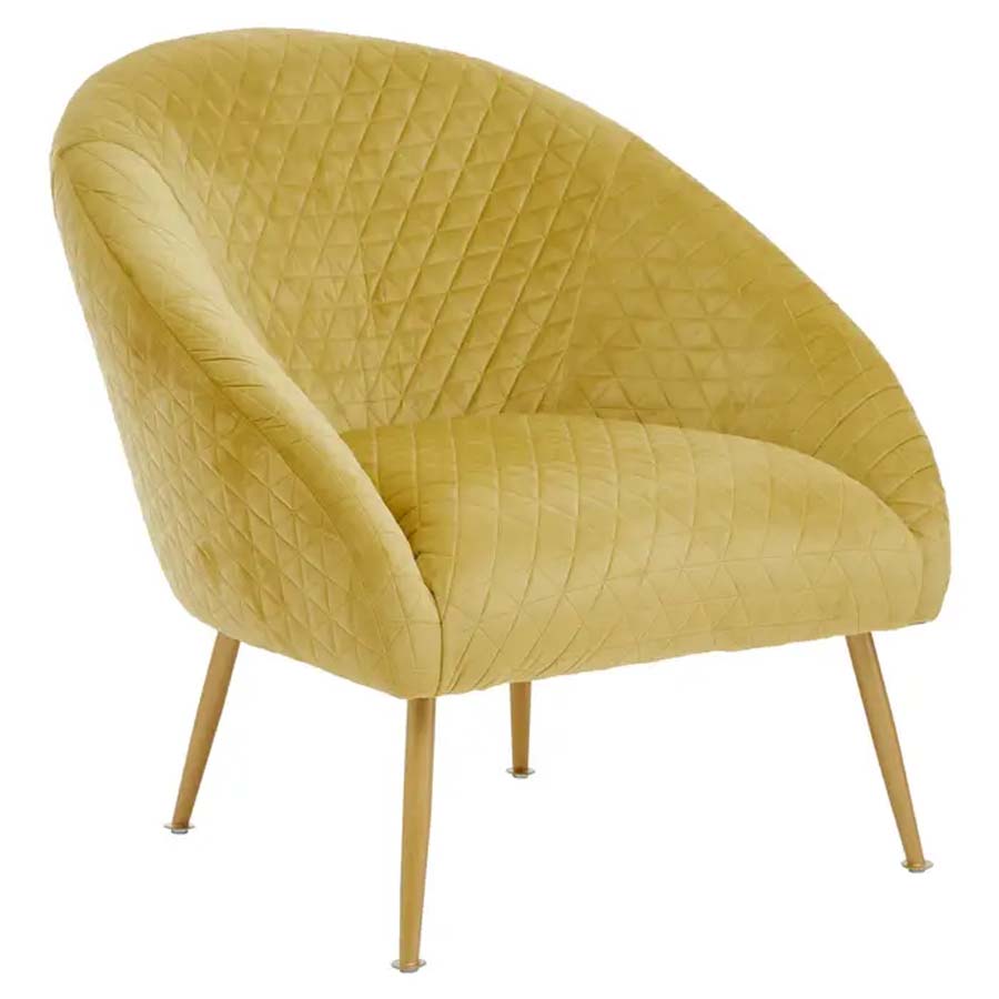 Fifty Five Avenue Faye Gold Velvet Occasional Chair