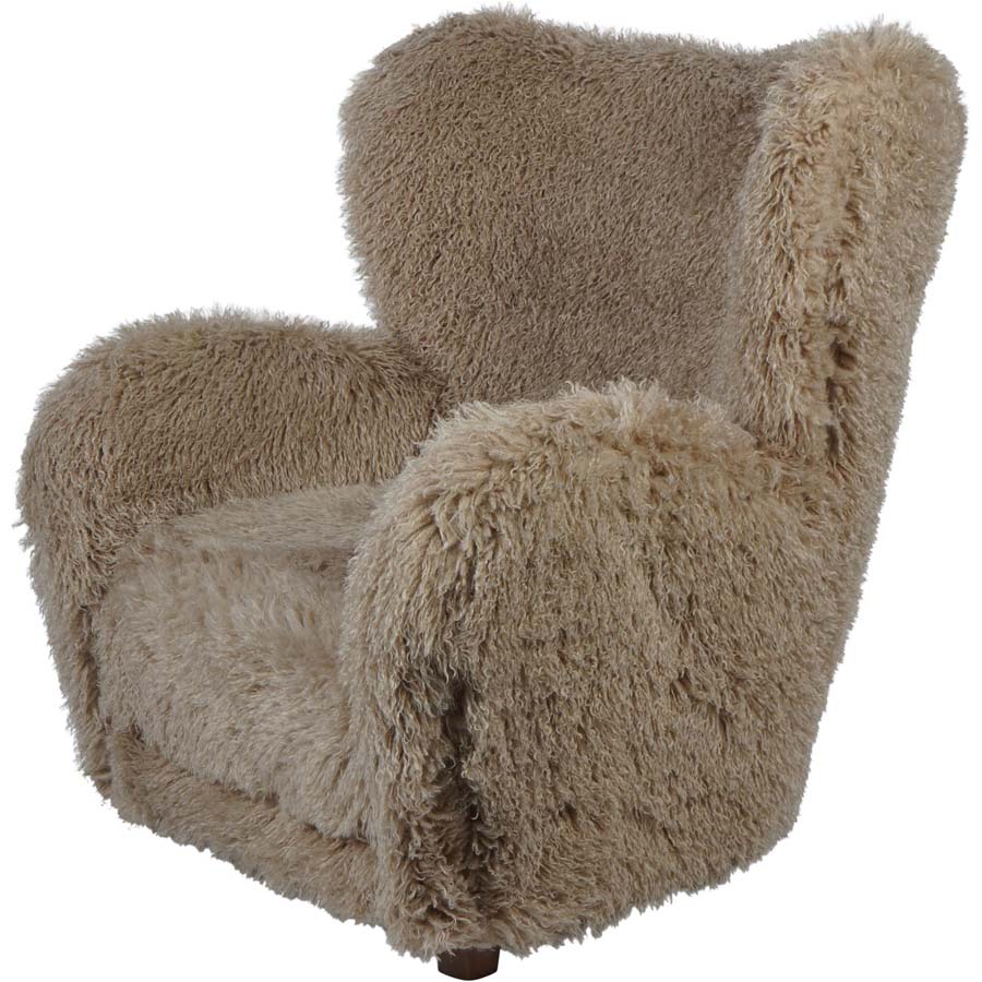 Libra Interiors Wallace Faux Sheepskin Armchair Chair