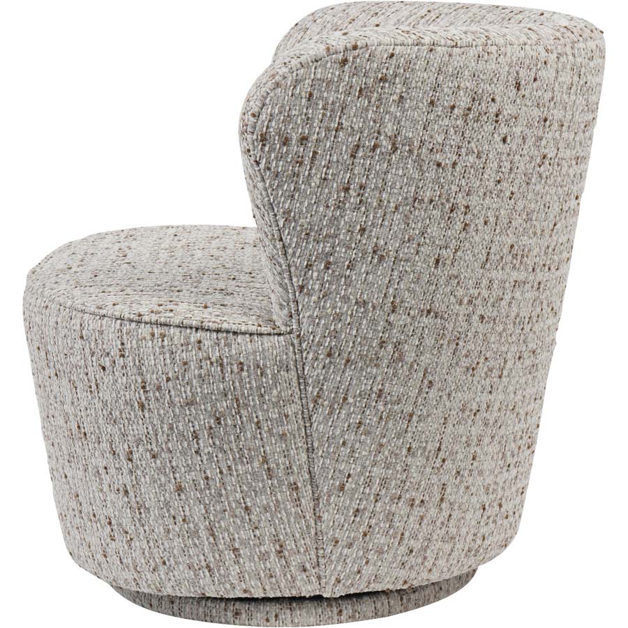 Libra Interiors Roehampton Textured Slub Swivel Chair Natural