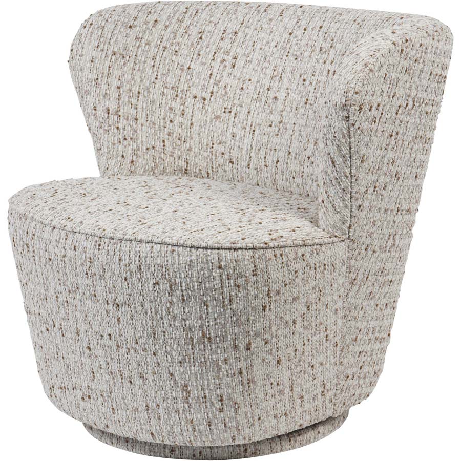Libra Interiors Roehampton Textured Slub Swivel Chair Natural