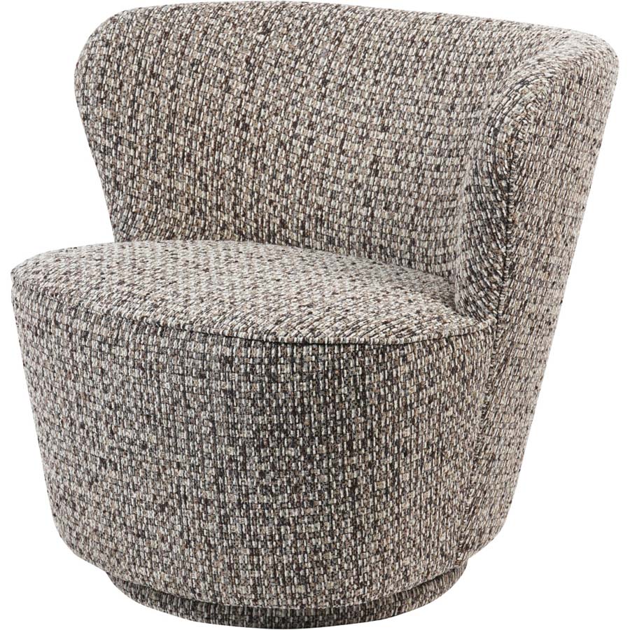 Libra Interiors Roehampton Textured Slub Swivel Chair Mocha