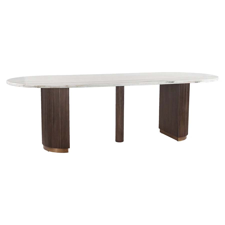 Richmond Interiors Mayfield Marble Top Dining Table 250cm - Brown