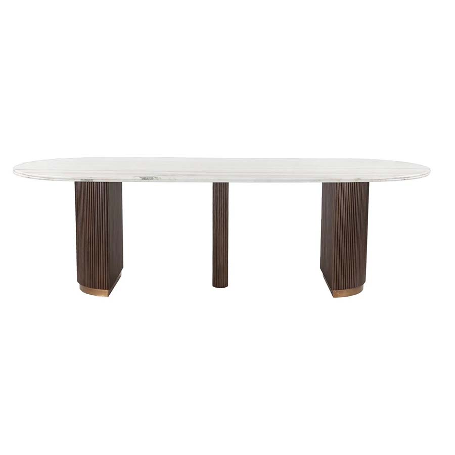 Richmond Interiors Mayfield Marble Top Dining Table 250cm - Brown