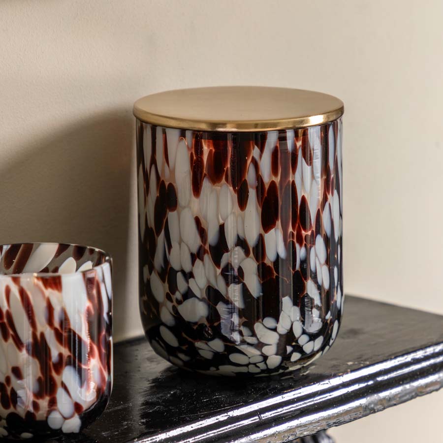 Gallery Interiors Boa Candle Brown peony and musk