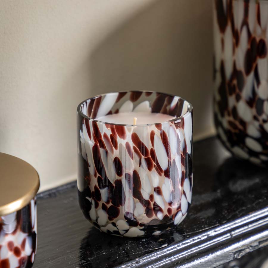 Gallery Interiors Small Boa Candle Brown Peony And Musk
