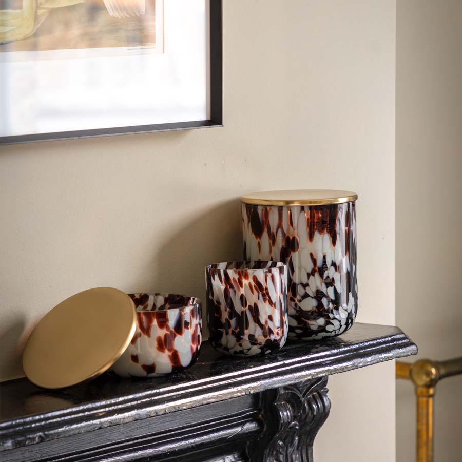 Gallery Interiors Small Boa Candle Brown Peony And Musk