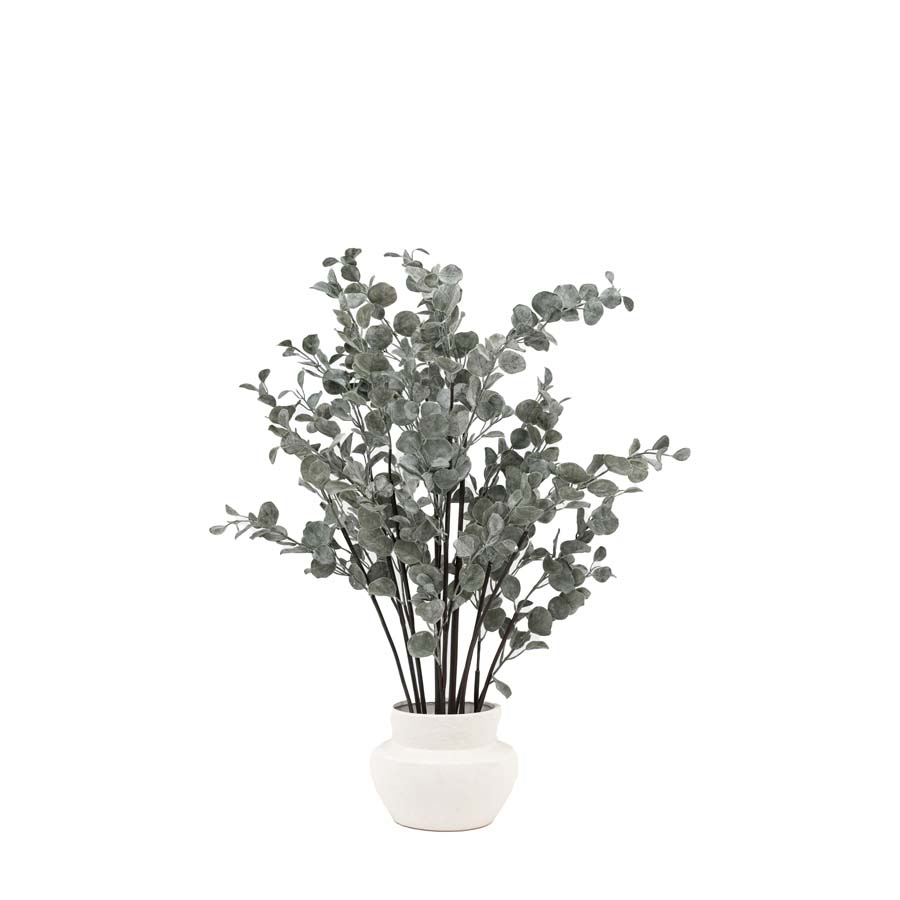 Gallery Interiors Faux Eucalyptus in Ceramic Pot Ivory