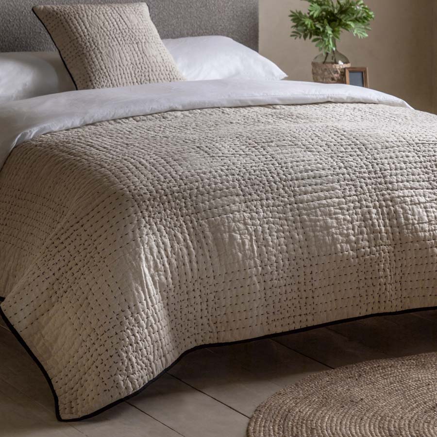 Gallery Interiors Matrix Bedspread Beige